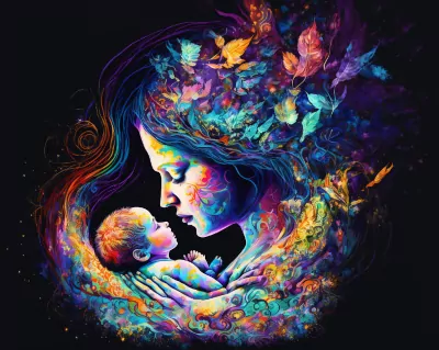 Signe du zodiaque - mère avec bébé